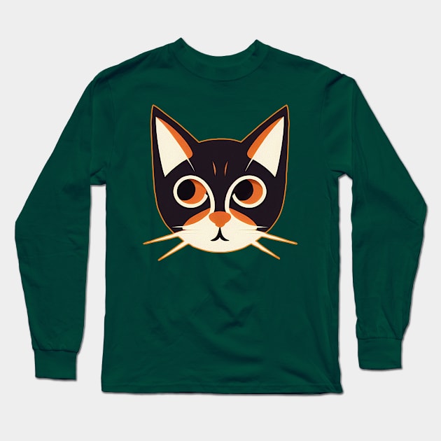 Black cat looking to side Long Sleeve T-Shirt by KOTYA